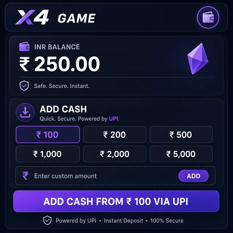 X4 Game X4 Game INR UPI wallet